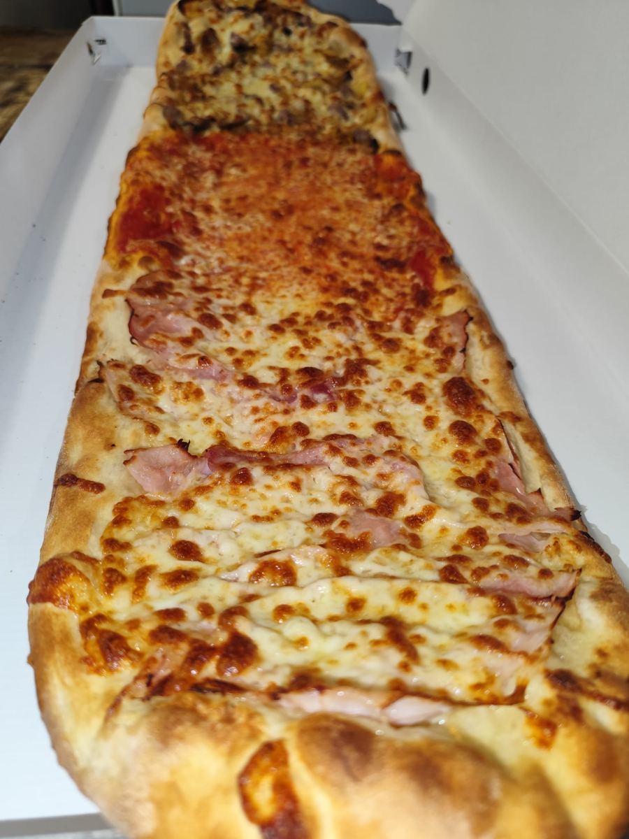 Pala mezza e mezza: rossa, prosciutto cotto